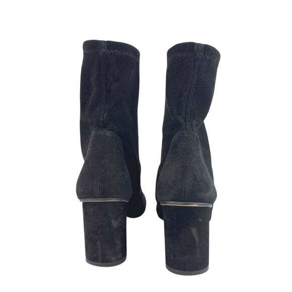 Stuart Weitzman Yuliana Women's Black Suede Block Heels Ankle Sock Boots US  6.5 - Picture 3 of 7